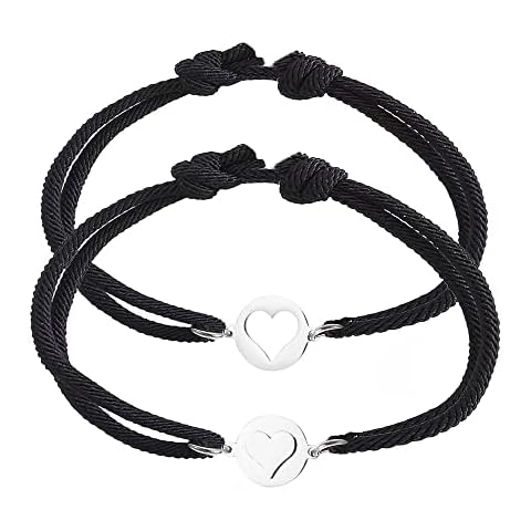 Gkmamrg Magnetic Couple Bracelet for Couples, Partner Bracelets, Heart Magnet Friend Girlfriend Cover