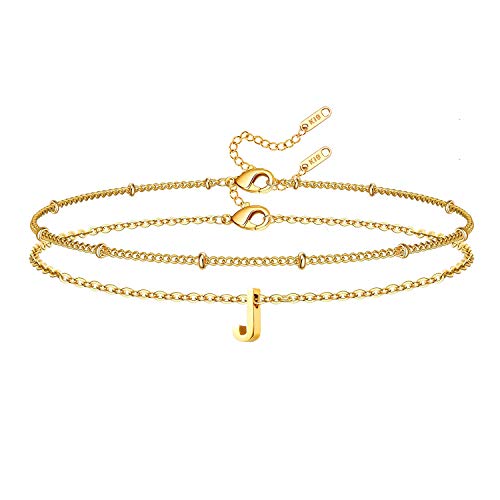 Glimmerst Pulsera con inicial en capas Cover