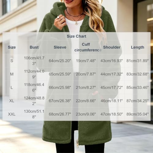 Women’s Plush Hoodie Jacket Fuzzy Zip Up Coat Long Sleeve Winter Outerwear - image 4