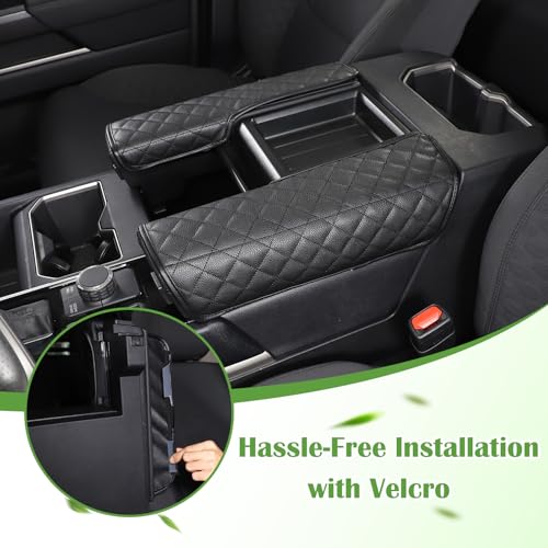 Center Console Armrest Cover Protector Pad Compatible with Toyota Tundra Sequoia 2022-2026 Leather Car Console Armrest Seat Cushion Waterproof Armrest Cushion Lid Interior Accessories (Style A) by LLKUANG - Used condition - Image 6
