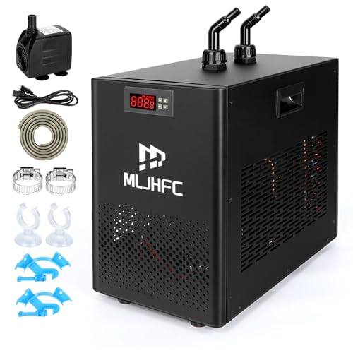 MLJHFC 42Gal Aquarium Chiller 1/10 HP 160L Quiet Compressor Refrigeration Hydroponic Cooling System Suitable for Aquariums Salamanders Coral Reefs Jellyfish