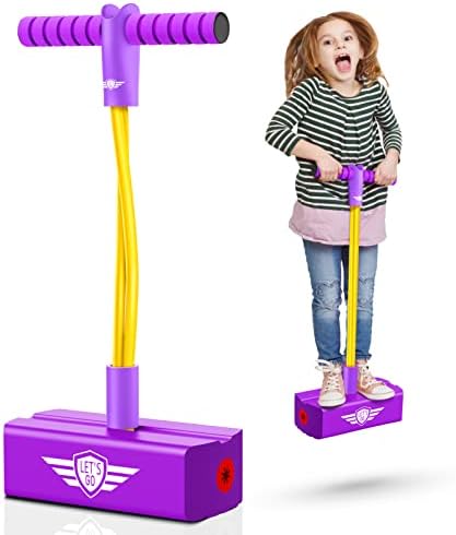 CUUGO LET'S GO! CG Foam Pogo Jumper for Kids, Toys for 3-12 Years Old Boys Girls Pogo Stick Outdoor Toys Gifts for 3-12 Year Old Boy Girl Fun Toys Christmas Birthday Gifts Stocking Stuffers（Purple）