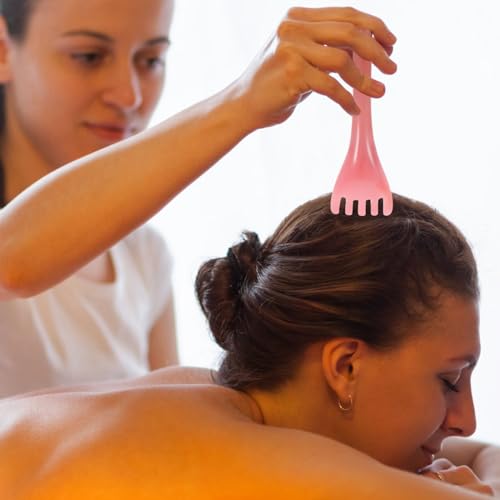 TOVINANNA Jade Gua Sha Comb - 2-Pack Claw Tool for Facial and Scalp Massage - Deep Scalp Gua Sha Body Massager Stick - Foot Massage and Plantar Relief - Scalp Scrubber and Stress Reducer - W:2inch