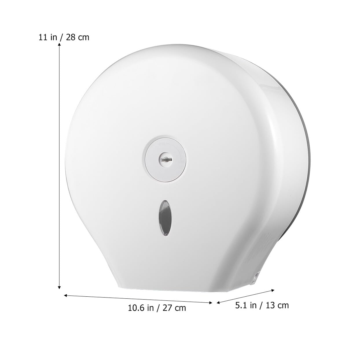 Dispenser Igienica Muro Bianco in Rotondo Carta Abs | Finestra Livello Carta, Dotato di Chiave, per Casa e Toilette, Stile Rotondo, Accessorio da Parete