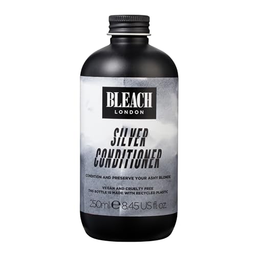 Bleach London Silver Hair Toning Conditioner, Ashy Purple Colour Correcting Formula for Light Bleached Blonde Hair, Nourishes and Neutralises Brassy Yellow Tones, Paraben and Silicone Free 250ml