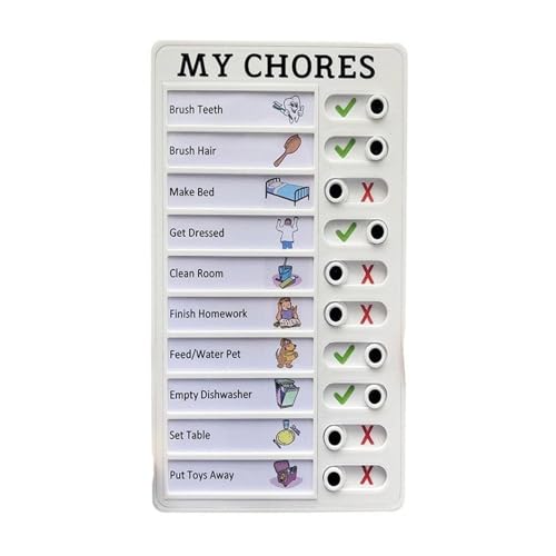 Tavola di pianificazione visiva riutilizzabile per bambini e per la gestione del tempo, 12 x 20 cm, per il lavoro familiare