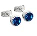 Produktbild NKlaus Silber Paar Ohrstecker 925 Sterlingsilber 5,50mm dunkelblau Zirkonia Damen Herren 6552