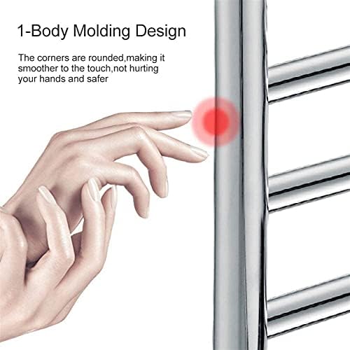 Stainless Steel Electric Heated Towel Rail - 7 Bar Wall-Mounted Towel Warmer and Drying Rack Efficient Heated Towel Rack for Spa-Like Comfort Perfect for Bathrooms.