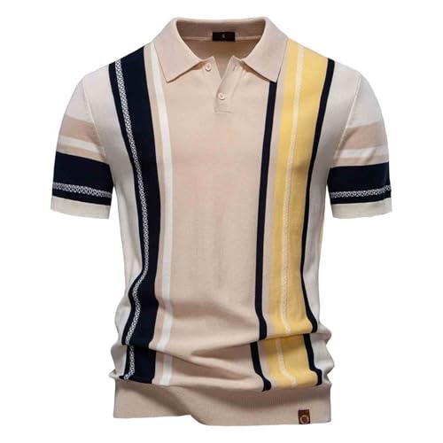 Polo de golf rétro en tricot à rayures pour vos sorties décontractées