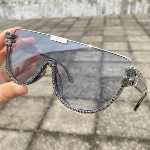 Image of Oversized Sunglasses Women Men Luxury Big Frame Mask Glasses Goggle Flat Top Clear Eye Protection Glasses Shade UV400