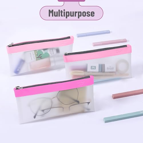 Image of Mr. Pen- Clear Pencil Pouch, 8.50 inchx4.25 inch, 3 Pack, Durable TPU Material | Medium Water-Resistant Pencil Bags with Smooth Zipper, Multipurpose Clear Pouch for Stationery, School, Office
