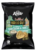 Kettle Ridge Cut Potato Chips European Sour Cream & Chives 165g