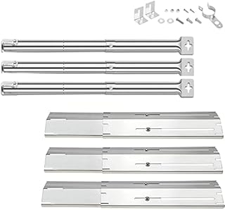 Denmay Universal Stainless Steel Adjustable Grill Burners & Heat Plates Flame Distributor Replacement Parts for Landanm, Brinkmann 3 Burner and Other Most Grill Models, 3Pack