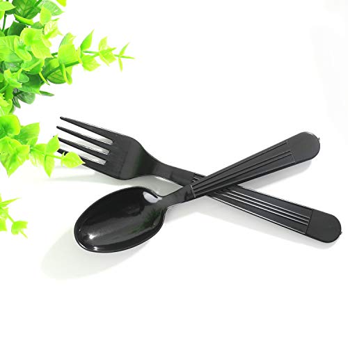 Supernal PP-5302/03 BLACK 400Pcs Black Spoons Plastic Disposable,Plastic Flatware thumb #3