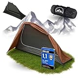 GoAlpine® ERMITAÑO | Tienda de campaña para 1 Persona Grande | Impermeable 4000 mm | tamaño de Paquete pequeño | para Senderismo, excursiones de montaña y Ciclismo | Ultraligero | 4 Estaciones