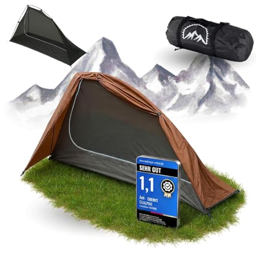 GOALPINE® EREMIT Zelt für 1 große Personen | wasserdicht...