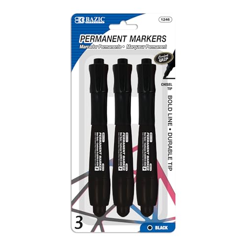 BAZIC Permanent Marker Chisel Tip