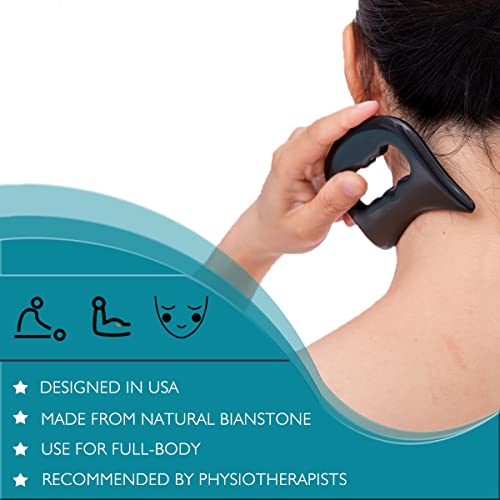 Allshow Bian Stone Gua Sha Tools-Massage Scraping Tool For Soft Tissue Mobilization, Physical Therapy For Back, Legs, Arms #TOP2