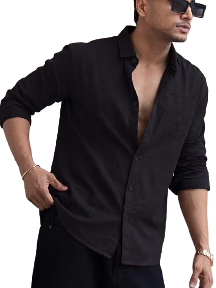 Image of Premium Cotton Shirt for Men | Full Sleeve Regular Fit | Solid Casual Shirt | Office Party