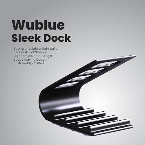 Image of SleekDock - Remote Holder Stand | Holds up to 4 Remotes | Ergonomic Slant Design | Desk & Living Room Organizer (Black)