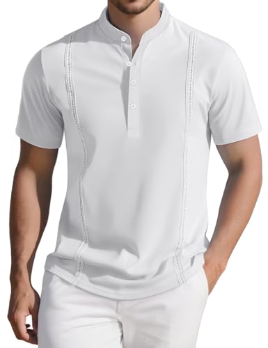 Men's Casual Shirts Classic Button Mens Casual Henley t-Shirt Classic Summer Basic Solid Lightweight Tees Top