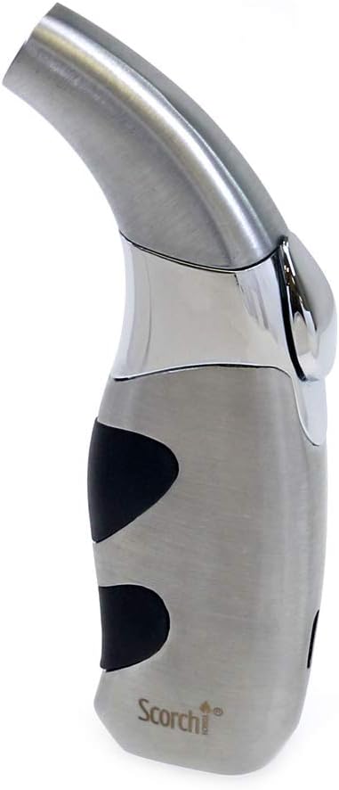 Refillable Matador Single Jet Flame Butane Torch Cigarette Cigar Lighter (Silver)