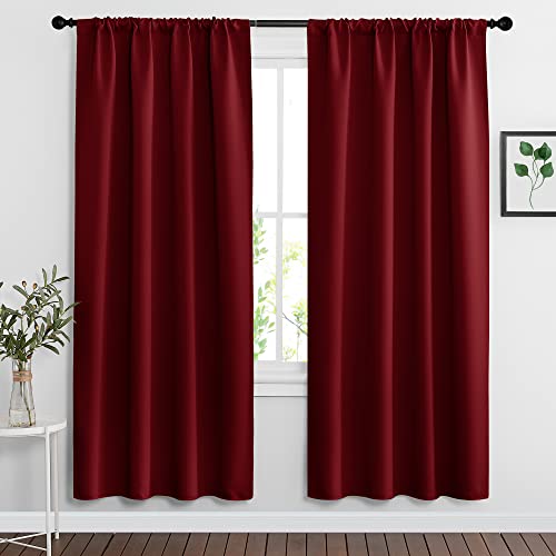 Ryb Home Red Curtains Blackout Window Covering Light Blocking Uv Protection Draperies Window Treatments Shades For Babys' Room Nursery, 42 Wide By 72 Long, Burgundy Red, Set Of 2 #TOP28
