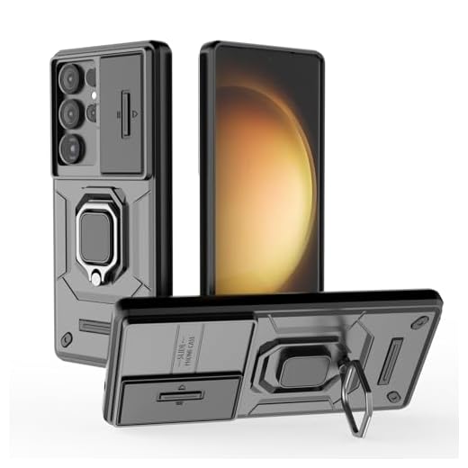 MRRSIWEI Capa para Samsung Galaxy S25 Ultra (não para S25) com capa deslizante para câmera, capa resistente à prova de choque de grau militar com suporte de anel magnético para Samsung Galaxy S25