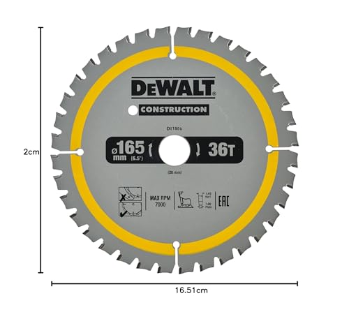 Lame de scie circulaire DeWALT DT1950 QZ 165 mm 40 dents Sans fil - vue 6