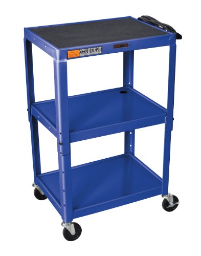 H WILSON W42ABUE Metal Utility Cart-Height Adjustable, Blue