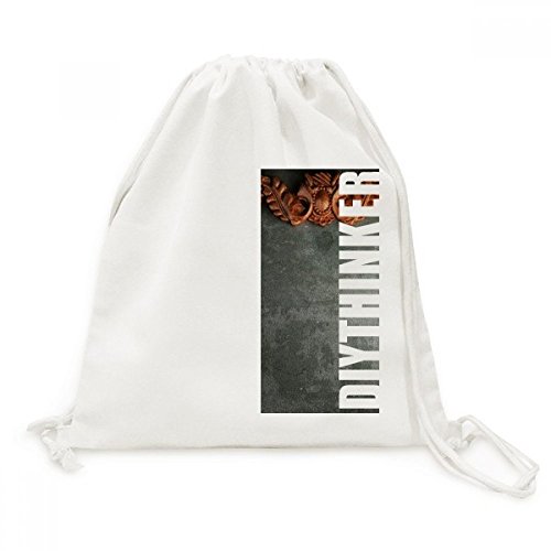 Sac à dos cordon motif acajou ciment gris en toile pour vos escapades et weekends