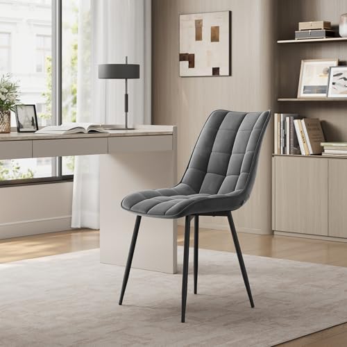 Chaise salle à manger velours gris 150kg WOLTU