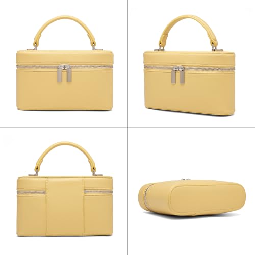 Image of Rejolly Vanity Case Handbag for Women Top-Handle PU Leather Purse Crossbody Shoulder Bag