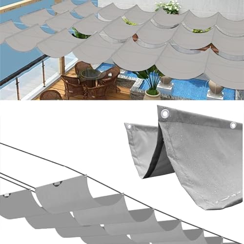 Toldo retráctil de onda con ojales de alta densidad textil 6x7m para exteriores