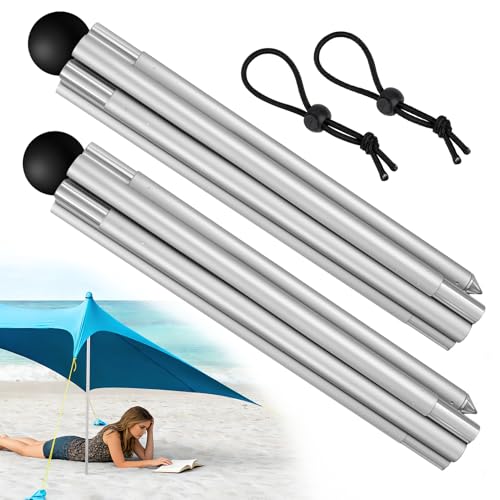 2PCS 8ft Foldable Beach Tent Poles Replacement Compatible with Neso Gigante Canopy Aluminum Alloy Tent Extra Poles Portable Beach Tent Fix Accessories for Camping Hiking Backpacking
