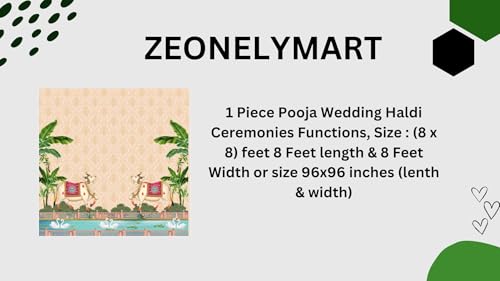 Image of pichwai Backdrop Cloth for Decoration | Pooja Backdrop Cloth| Background Decoration Cloth 8 /8 ft (Beige Colur Two Cow(8 8 FT)) bhogi Pallu Decorations