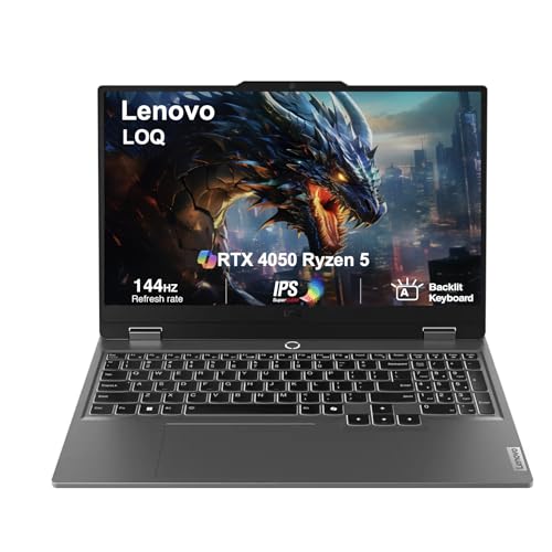 Image of Lenovo LOQ Gaming Laptop 15.6 inch 144Hz IPS FHD Display (AMD Ryzen 5, 7235HS, GeForce RTX 4050 6GB, 16GB DDR5, 1TB PCIe SSD, Backlit KB, WiFi 6+BT 5.3, HD Audio, CoPilot, HDMI, Win 11 Pro)