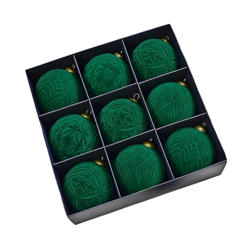 Pendentif en velours de Noël NBYGSC avec 9 boules d'arbre élégantes de 10cm