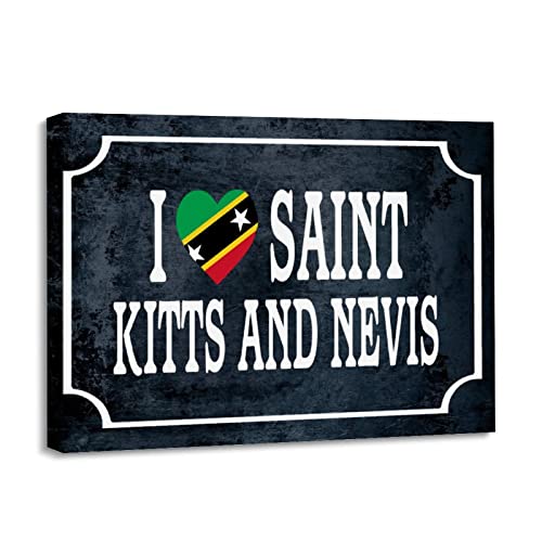 Toile Saint-Kitts-et-Nevis encadrée pour créer un salon moderne et accueillant