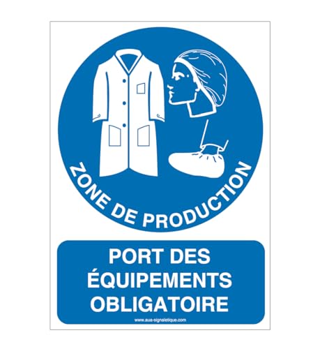 AUA SIGNALETIQUE - Panneau Port des équipements obligatoire-AI - 210x300 mm, Aluminium Dibond 3mm