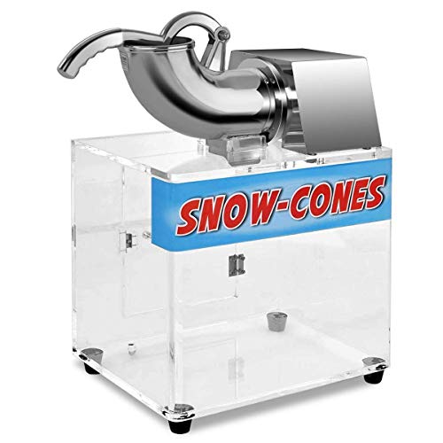 ReunionG Ice Crusher, Commercial Ice Shaver with Acrylic Box, Stainless Steel Electric Snow Cone Machine with Dual Blades and Safety Switch for Family, School, Kids Camp, Restaurants, Bars, 440lbs/H - Thumbnail 4