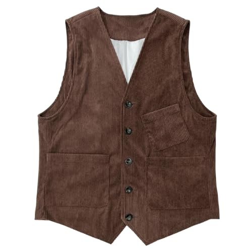 Chaleco de pana vintage británico negro M confeccionado con acabados premium 5