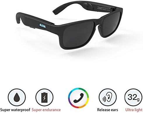 Waterproof Bone Conduction Bluetooth 4.0 Polarized Sunglasses Wireless Smart Headset Sport Black