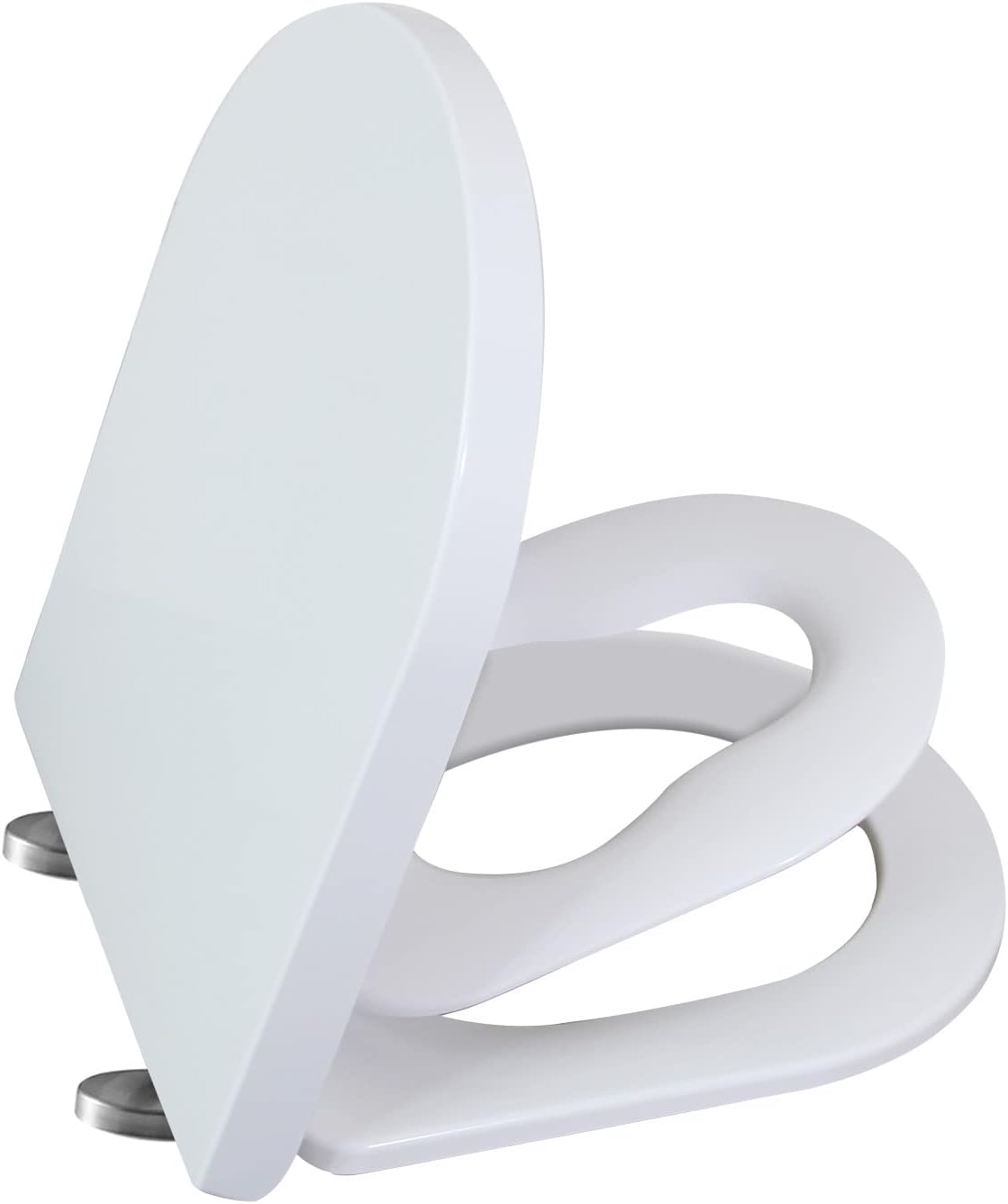 WinZo UF110 Elongated U Shaped Toilet Seat with Built in Potty Training Seat 2 in 1 Family Adult and Child Kids,Soft Close,Top Installation, White