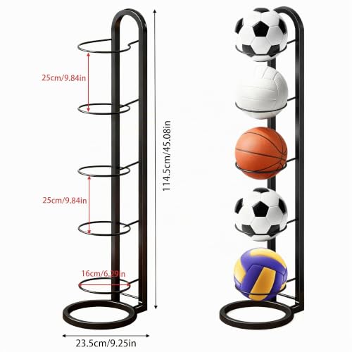 SZHUGEKI 5 Couches,Support Ballon Basket en Métal,Noir – vue 2