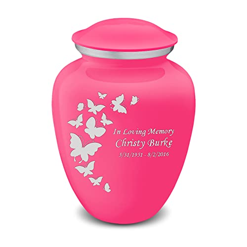 Image of Geturns - Adult Personalized Butterfly Cremation Urns for Human Ashes I Large Bright Pink Funeral Urn for Men and Women I 200 lbs