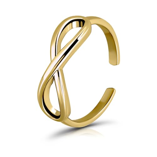 Hoops & Loops Yellow Gold Flashed Sterling Silver Figure 8 Infinity Toe Ring