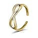 Hoops & Loops Sterling Silver Flash Plated Gold Infinity Toe Ring