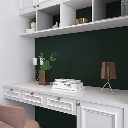 Voleaar Dark Green Contact Paper 15.7 X 393.7 Inches Pure Green Peel And Stick Wallpaper Vinyl Adhesive Waterproof Solid Color Green Wall Paper For Cabinet Shelf Liner Room Walls Covering Decorative #TOP5