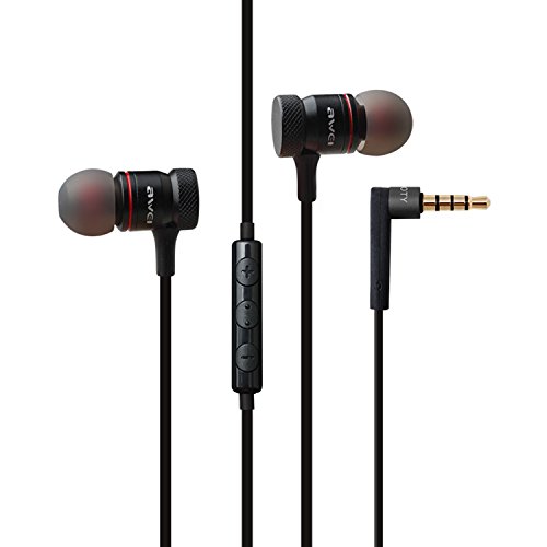 AWEI in Ear Headphones Noise Cancelling Earbuds Gold Plated Plug Wired Earphones